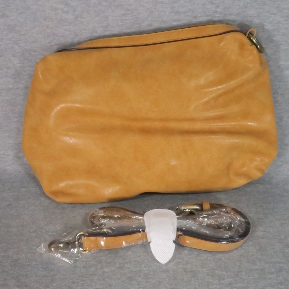 Joy Susan Vegan Leather Crossbody Bag Brown Mustard Yellow Clutch Pouch Lot of 2 - Picture 3 of 16